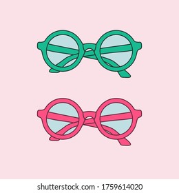 Vector hand-drawn outline isolated pair of glasses