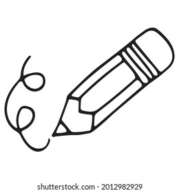Lápiz dibujado a mano por vectores sobre fondo blanco. Ilustración de dibujos de dibujos para decorados escolares, impresiones, diseños estacionales y otros