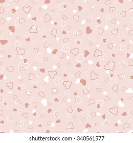 Vector hand-drawn pink and white hearts seamless pattern for Valentines day. Element for your wedding designs, valentine s day projects, and other your projects.