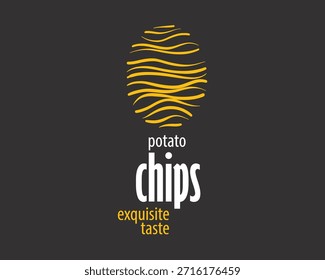 Logotipo de patata frita dibujada a mano de Vector