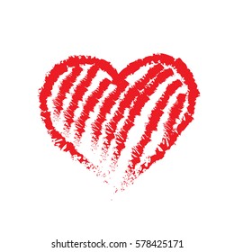 Vector hand-drawn red heart.