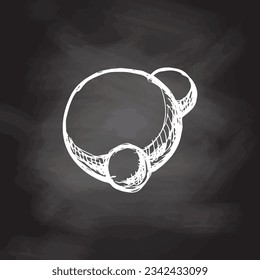 Vector hand-drawn school Illustration. Detailed retro style water molecule, H2O sketch on chalkboard background. Vintage sketch element. Back to School.  The science.