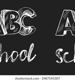 Vector hand-drawn school Illustration. Detailed retro style school seamless pattern. Vintage sketch element. Back to School.