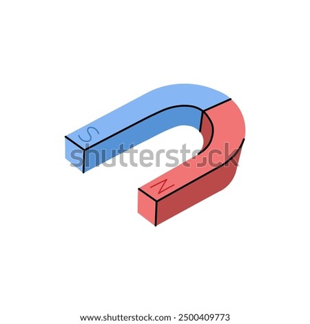 Vector hand-drawn school Illustration. Detailed retro style 
magnet sketch. Vintage sketch element. Back to School. The science, physics.