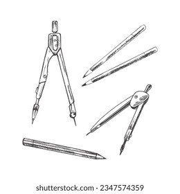 Free Vector  Hand drawn stationery pen sketch set design