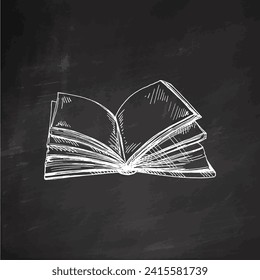 Escuelas y herramientas de oficina extraídas a mano por vectores Ilustración. Un bosquejo detallado del libro en estilo retro. Esbozo vintage. De vuelta a la escuela.