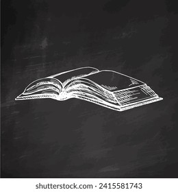 Vector hand-drawn school and office tools Illustration. A detailed sketch of the book in retro style. Vintage sketch element. Back to School.
