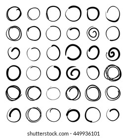 Vector hand-drawn scribble circles abstract doodle set for your design