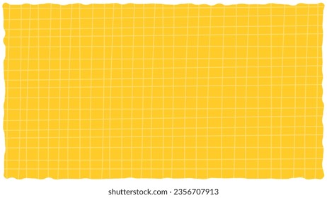 Vector hand-drawn seamless checkered pattern yellow background