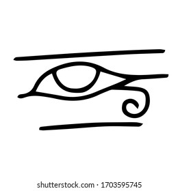 Vector hand-drawn simple linear egyptian eye