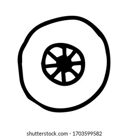 Vector hand-drawn simple linear eyeball