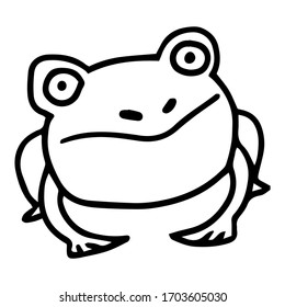 Vector hand-drawn simple linear frog