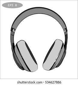 vector hand-drawn sketch of headphones 1