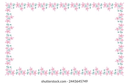vector hand-drawn spring floral frame concept.