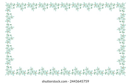 vector hand-drawn spring floral frame concept.