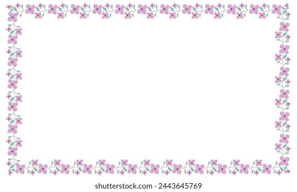 vector hand-drawn spring floral frame concept.