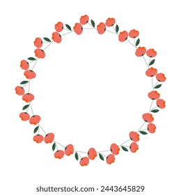 vector hand-drawn spring floral frame concept.