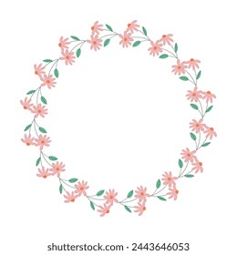 vector hand-drawn spring floral frame concept.