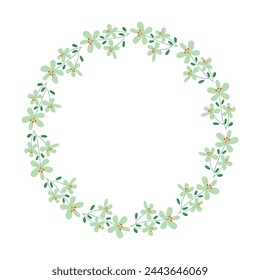 vector hand-drawn spring floral frame concept.