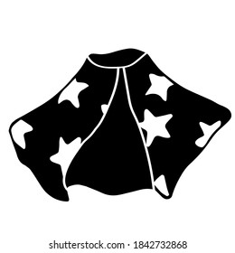 vector hand-drawn the Stargazer's mantle with stars. Doodle icon, sticker, print, sketch. isolated on a white background. decor for Halloween