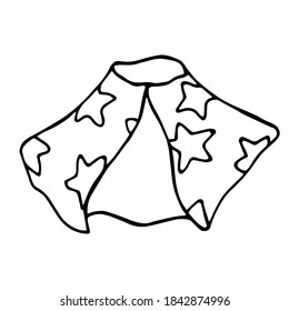 vector hand-drawn the Stargazer's mantle with stars. Doodle icon, sticker, print, sketch. isolated on a white background. decor for Halloween