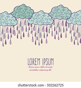 Vector hand-drawn template, banner for greeting cards, invitations, vintage abstract background with place for text