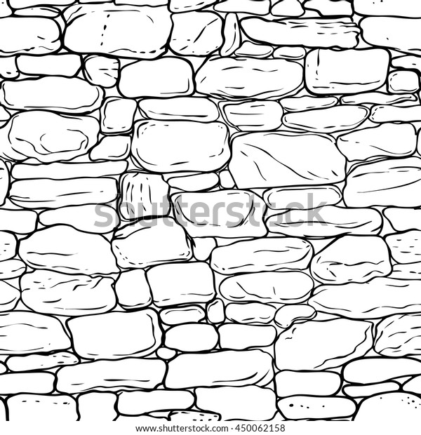 Vector Handdrawn Texture Brick Wall Sett Stock Vector (Royalty Free ...