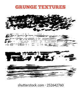 Vector hand-drawn watercolor grunge splashes and textures. 