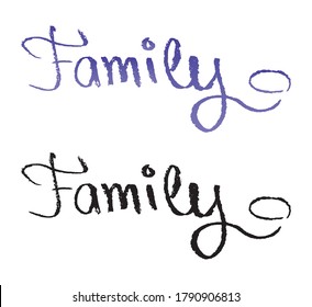 Vector handdrawn woed - family