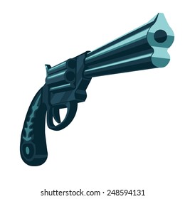 Vector handgun. Isolated on white vector military sign. Without gradients and transparency. 