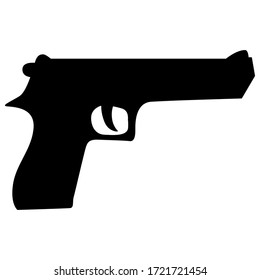拳銃のシルエットベクターイラスト 白い背景に白黒のピストル のベクター画像素材 ロイヤリティフリー Shutterstock