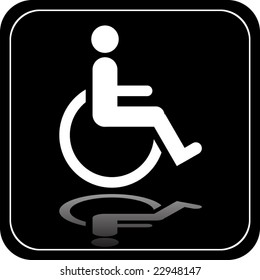 Vector handicap sign with reflection