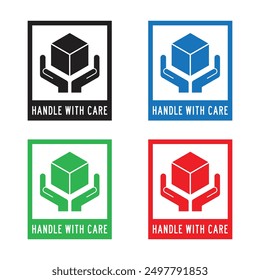 Vector Handle WIth Care Icon Symbol In Multiple Color