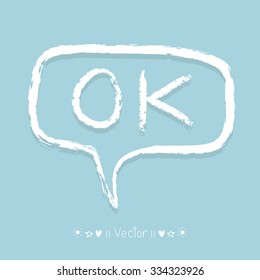 Vector hand-lettering ok on a black background vintage card, Illustration EPS10 great for any use.  