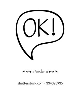 Vector hand-lettering ok on a black background vintage card, Illustration EPS10 great for any use.  