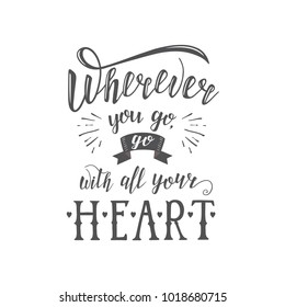 Vector hand-lettering quote of travel. Motivation phrases. Phrase for tourism banner, flyer, magazine.