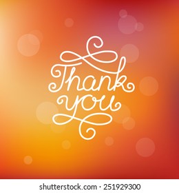 Vector hand-lettering thank you - greeting card design template