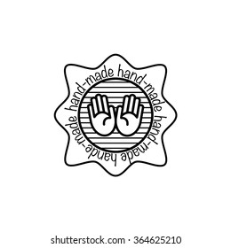 Vector hand-made badge trendy modern style black and white
