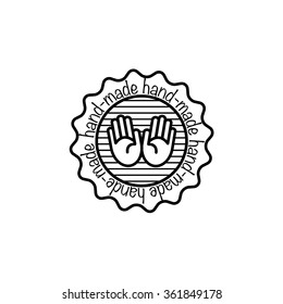 Vector hand-made badges trendy modern style black and white