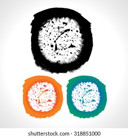 Vector handmade black and color strokes, backgrounds painted by brush. Grunge splash banner