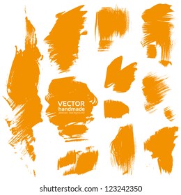 Vector handmade by brush orange paint texture