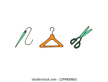 Vector handmade crafts. Hand made tools card background template