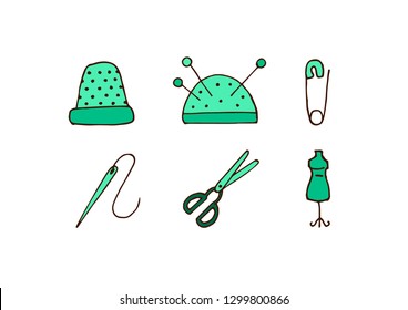 Vector handmade crafts. Hand made tools card background template