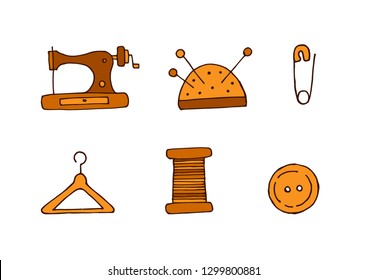 Vector handmade crafts. Hand made tools card background template