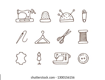 Vector handmade crafts. Hand made tools card background template