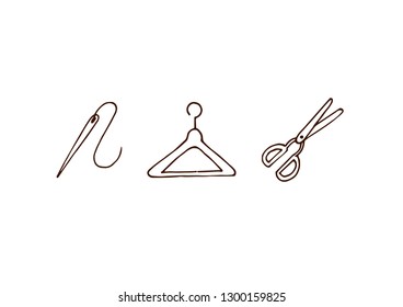 Vector handmade crafts. Hand made tools card background template