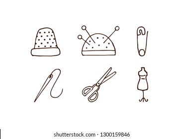 Vector handmade crafts. Hand made tools card background template