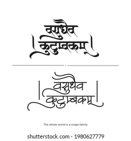 vector handmade Devanagari calligraphy of Sanskrit word 