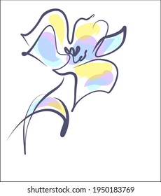 Vector handmade fashion digital floral sketch background with beautiful flower for design logo 