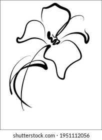 Vector handmade fashion digital floral sketch background with beautiful flower for design logo 